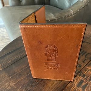 TUMI Cognac Leather Passport Holder